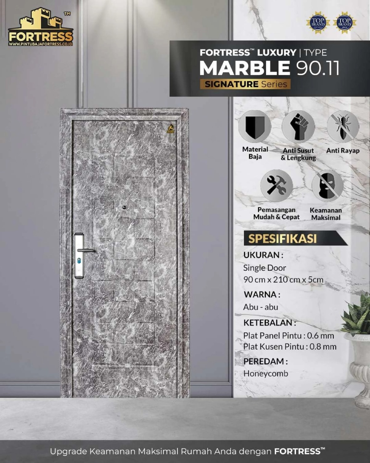 pintu baja fortress marble 90.11
