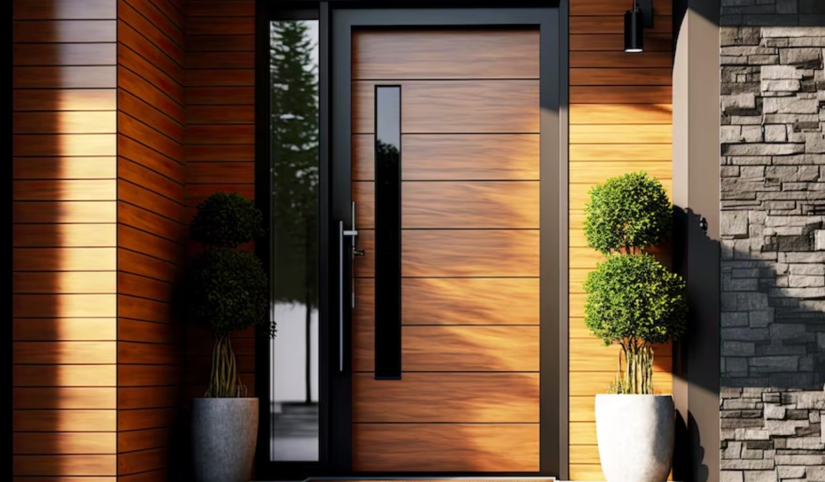 pintu kayu model modern