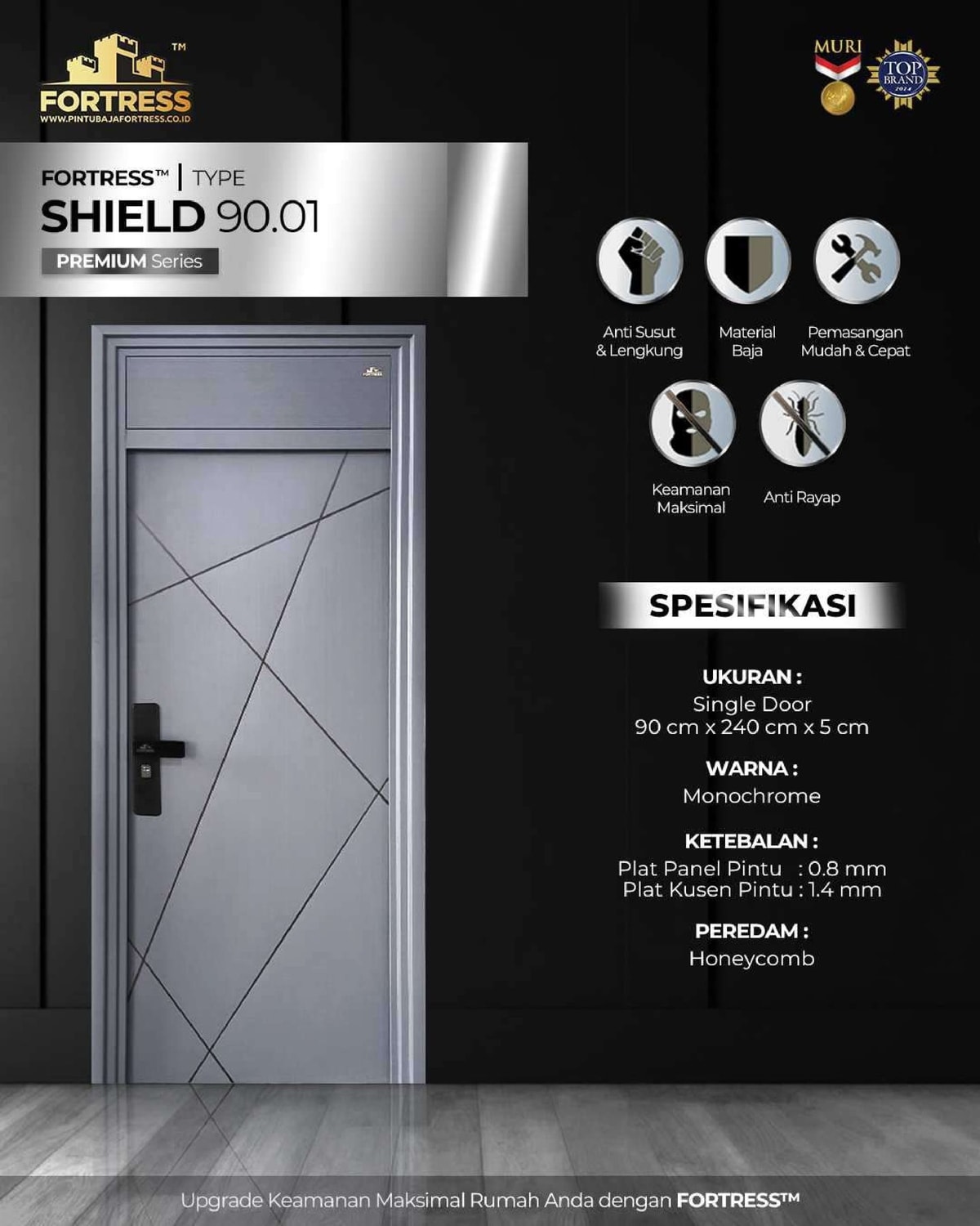 pintu baja fortress modern tipe shield 90.01