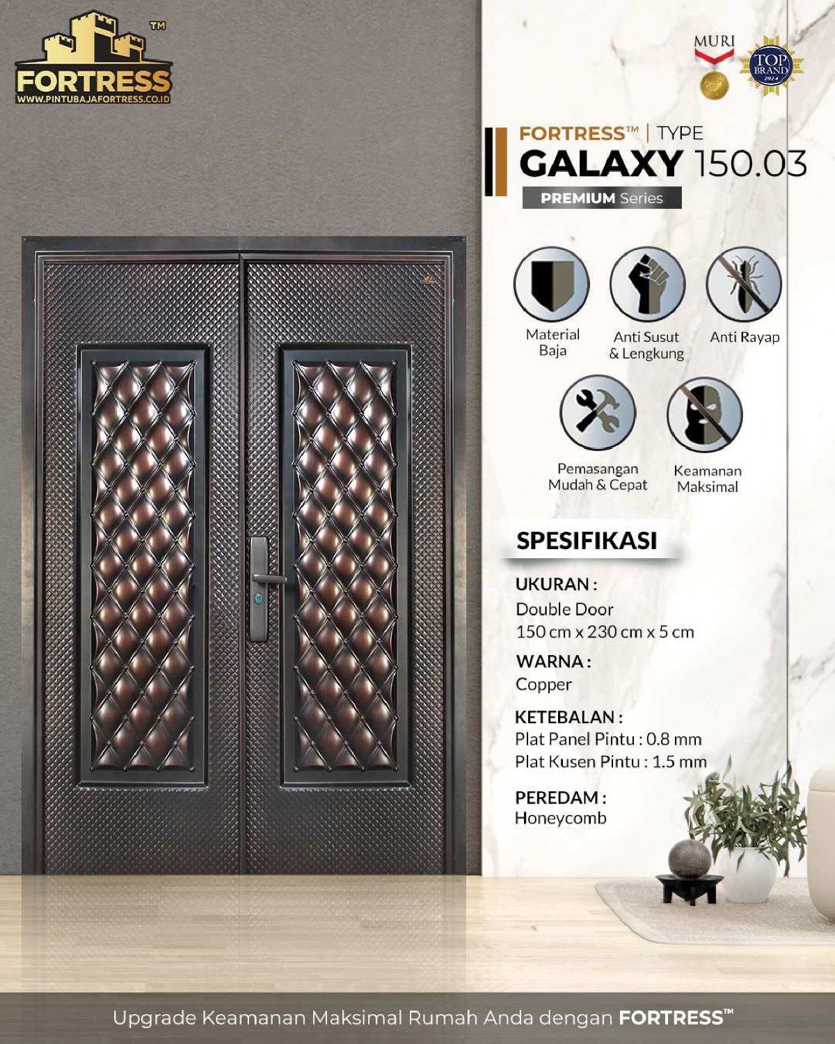 pintu baja fortress mewah 2 pintu tipe galaxy 150.03