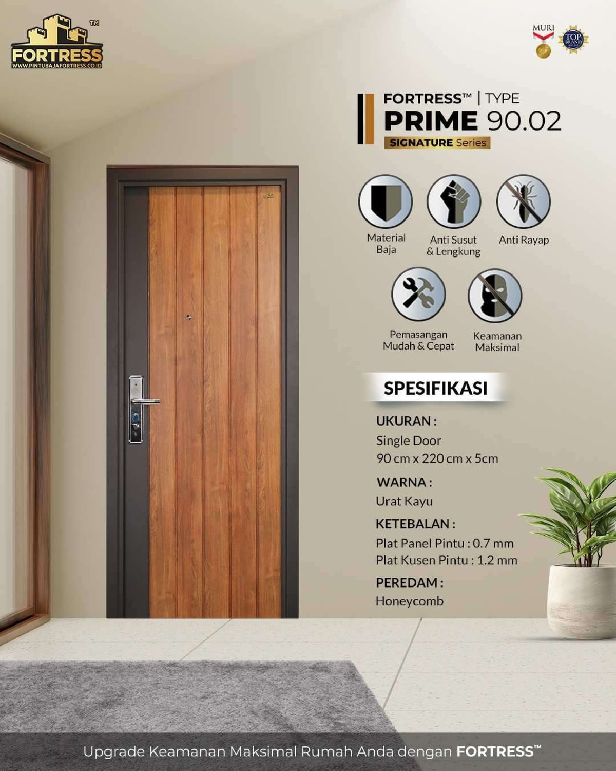 pintu baja fortress modern tipe prime 90.20