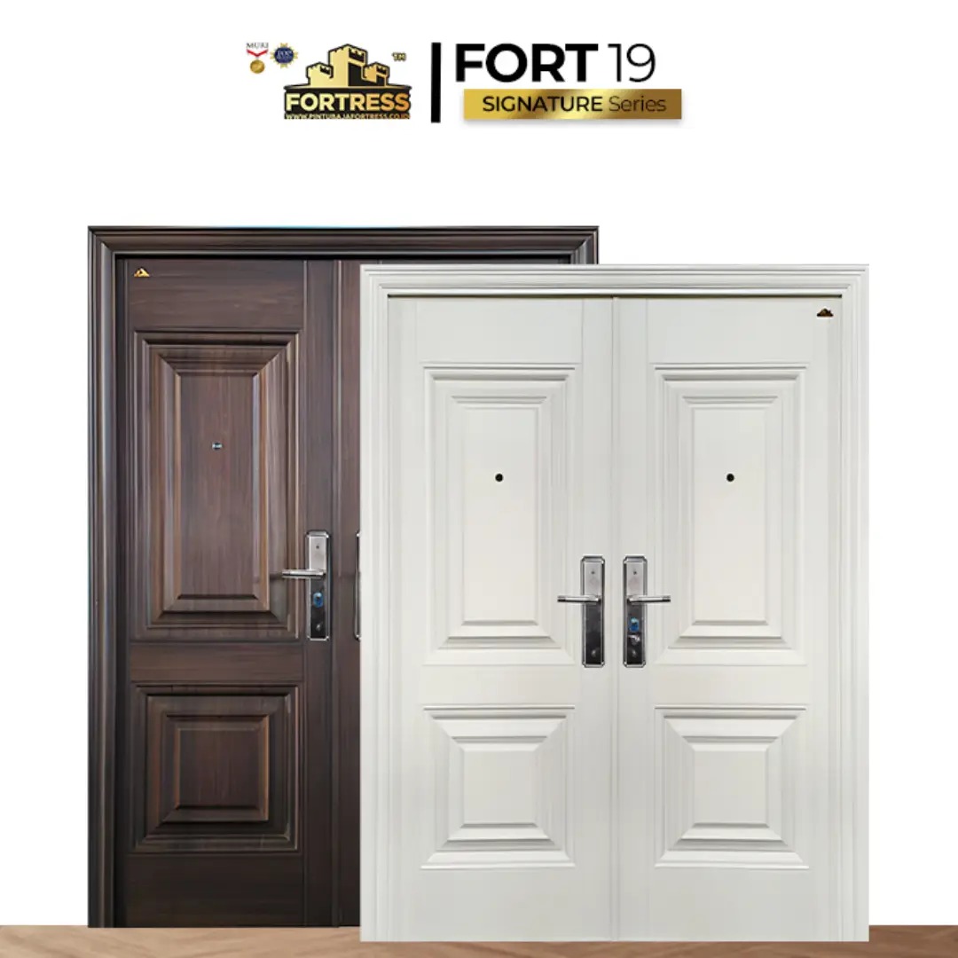 pintu kayu minimalis berbahan baja merk fortress