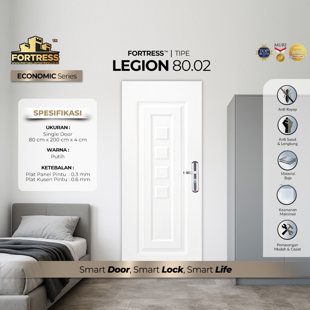 Pintu Baja Fortress Legion 80.02 Putih