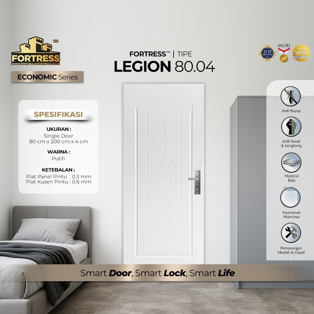 Pintu Baja Fortress Legion 80.04 Putih