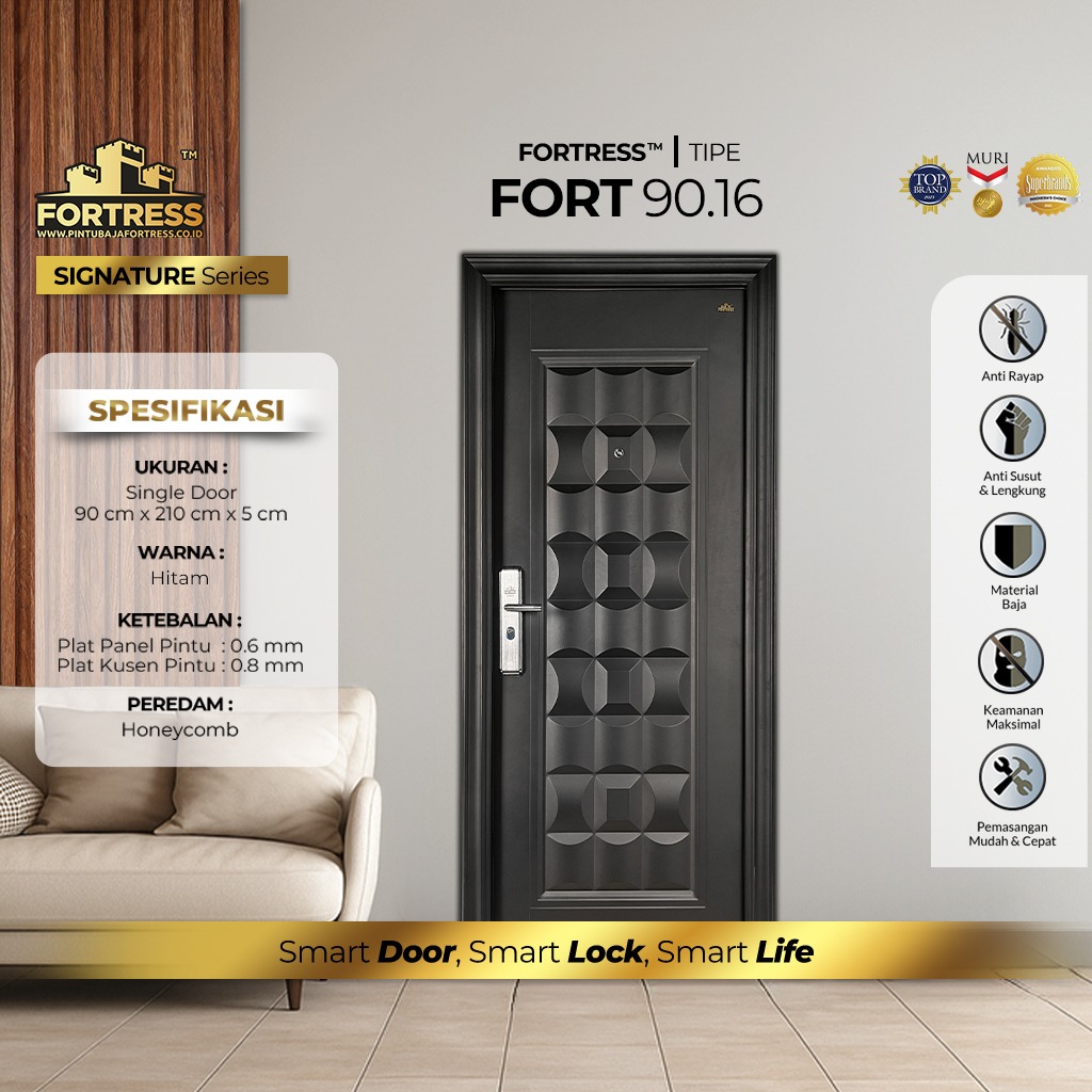 pintu baja fortress tipe fort 90.16 warna hitam