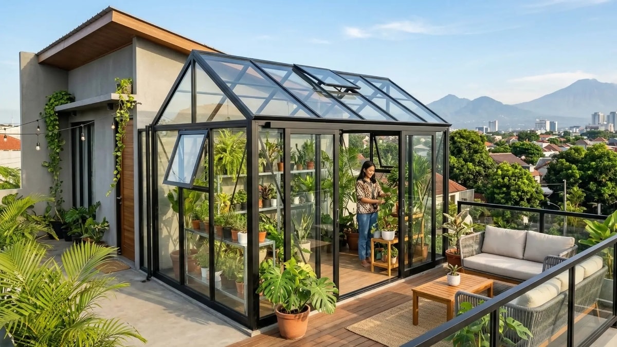 Inspiratif! Ini Ide Desain Rooftop Rumah Kaca Estetis dan Fungsional
