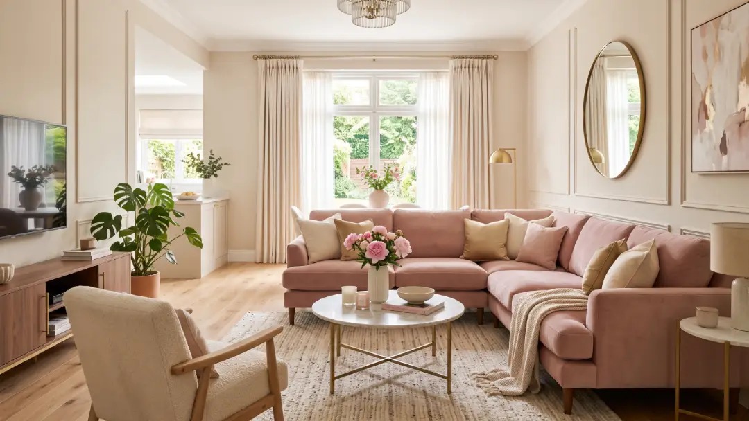 Wow, Model Interior Rumah Warna Cream Pink Ini Cantik Banget!