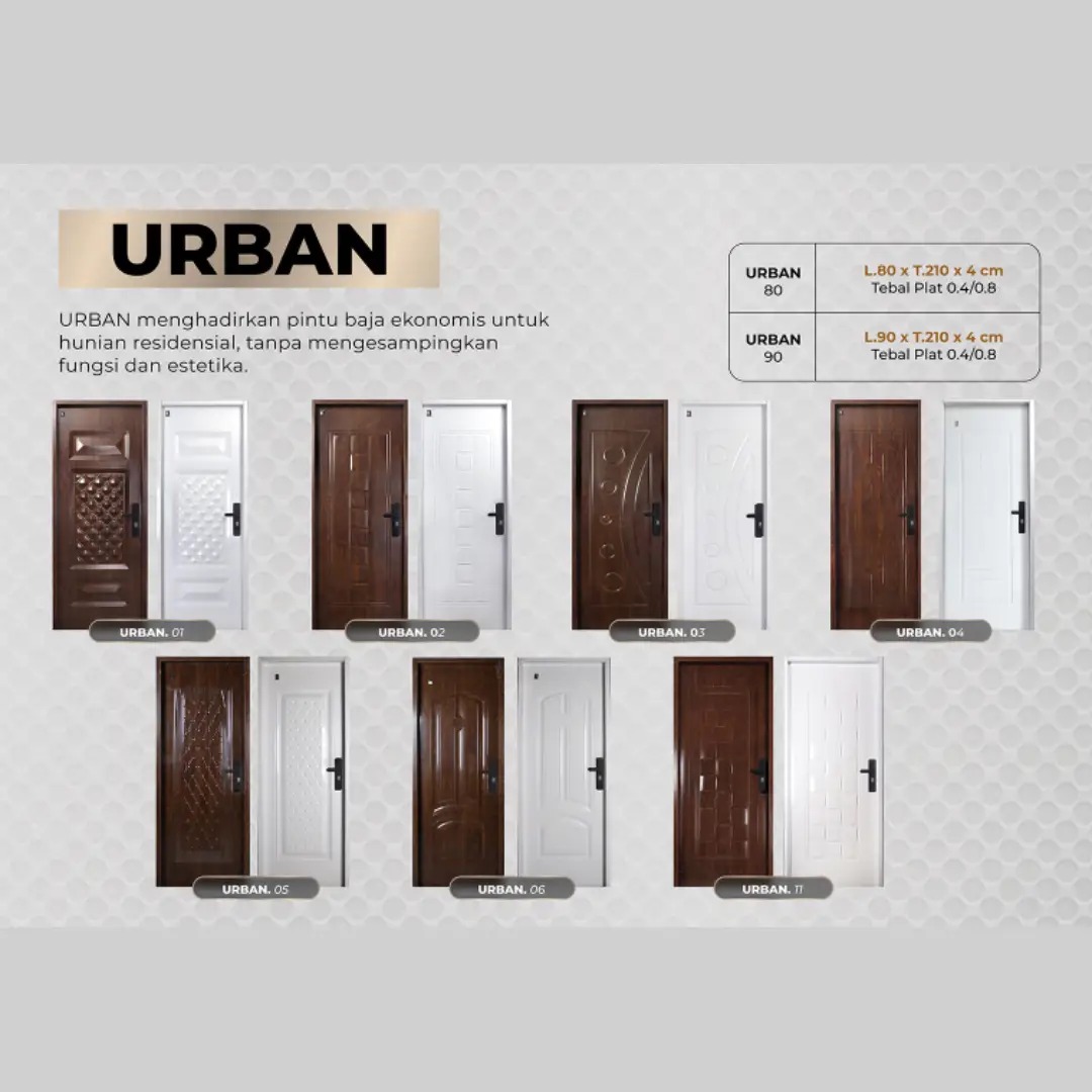 pintu fortress bahan baja seres economis tipe urban