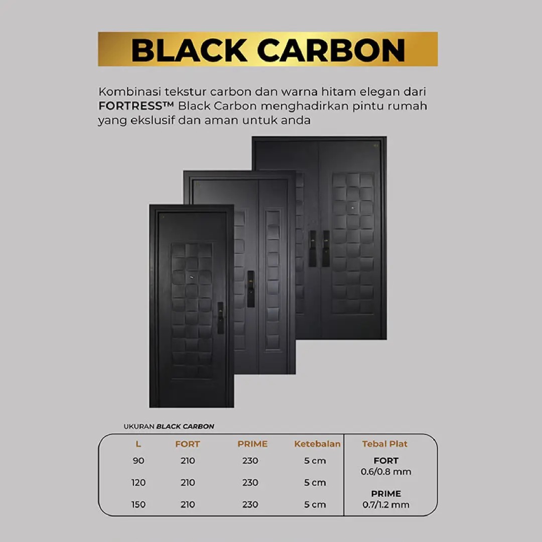 Model Pintu FORTRESS Black Carbon