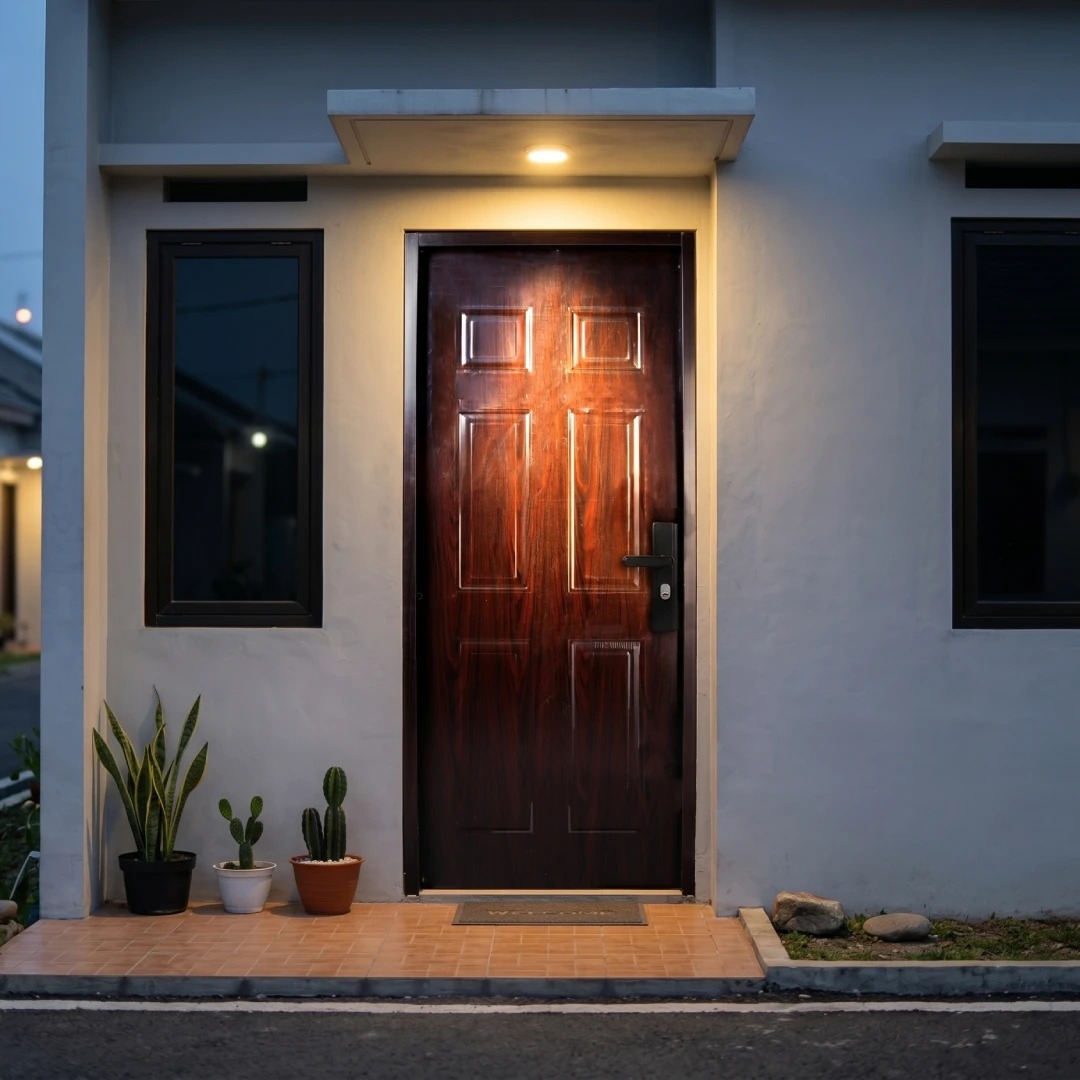 rumah subsidi bogor dengan pintu fortress berbahan baja