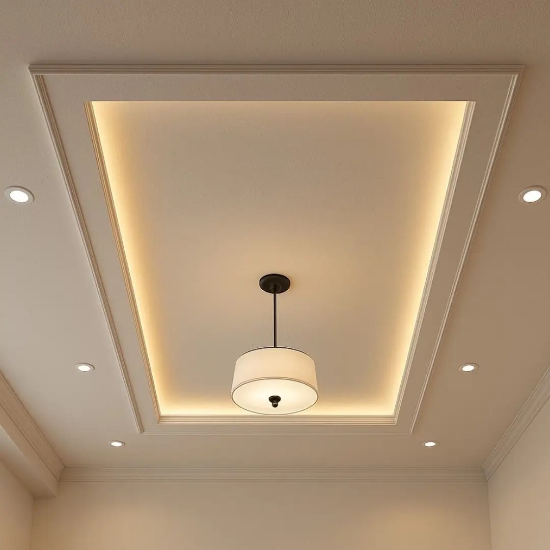 Model Plafon PVC Warna Cream Muda Minimalis