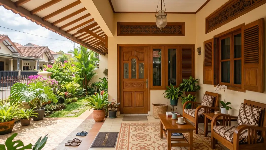 Wow! Ini Inspirasi Cat Teras Rumah Warna Cream & Paduan Warna yang Pas