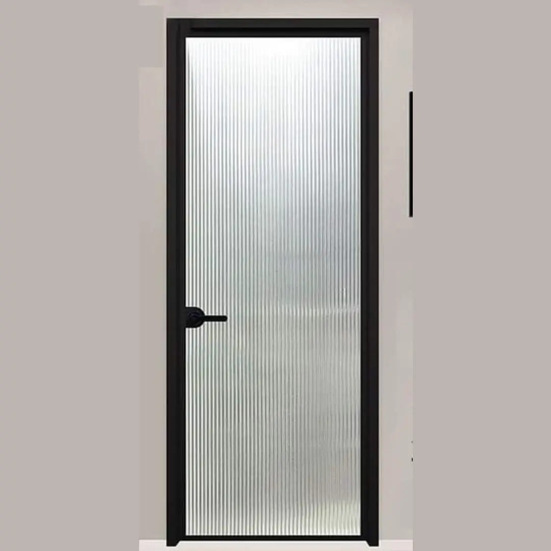 Model Pintu Kantor Kaca Motif Garis Vertikal