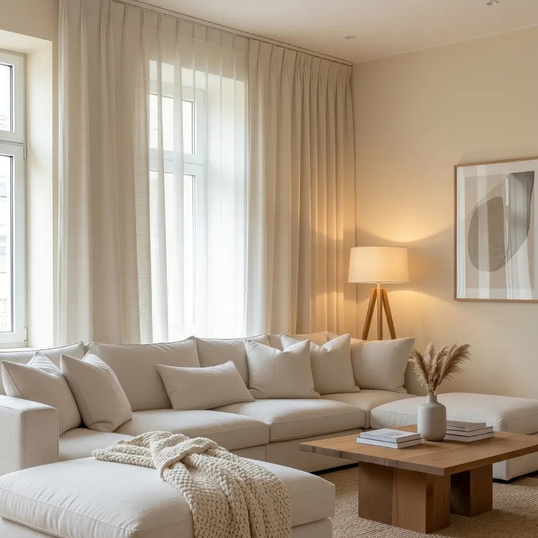 Rumah Cream Minimalis dengan Aksen Abu-abu Modern