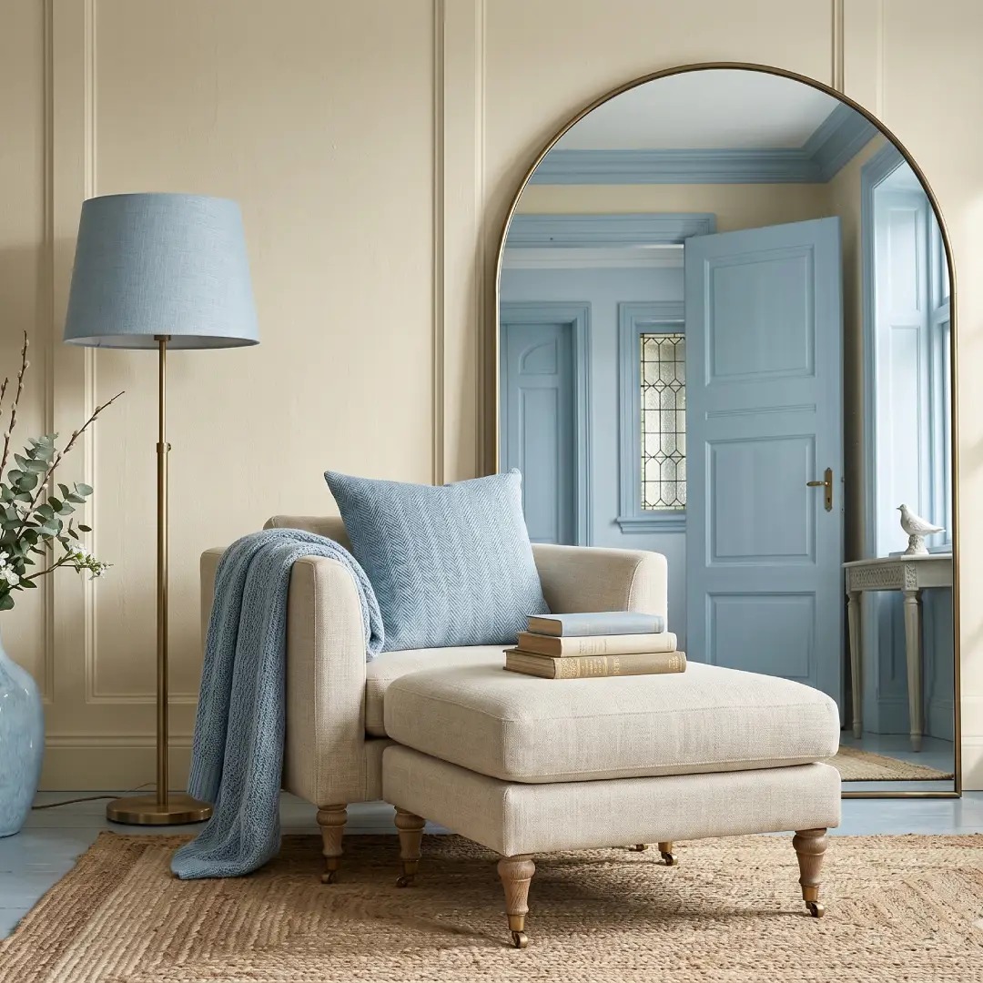 Cat Rumah Cream dan Biru Muda