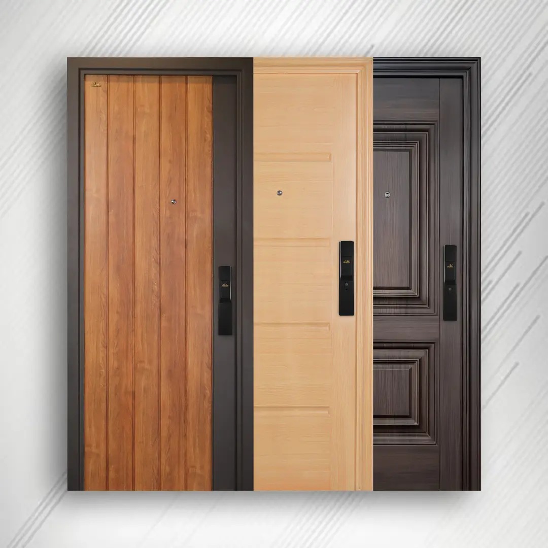 cat pintu kayu warna coklat merk fortress