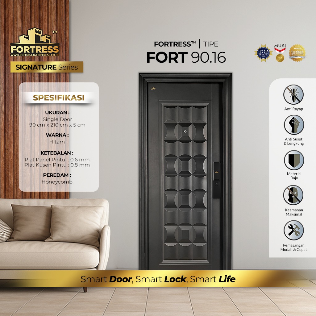 pintu baja fortress 1 pintu tipe FORT 90.16 BLACK