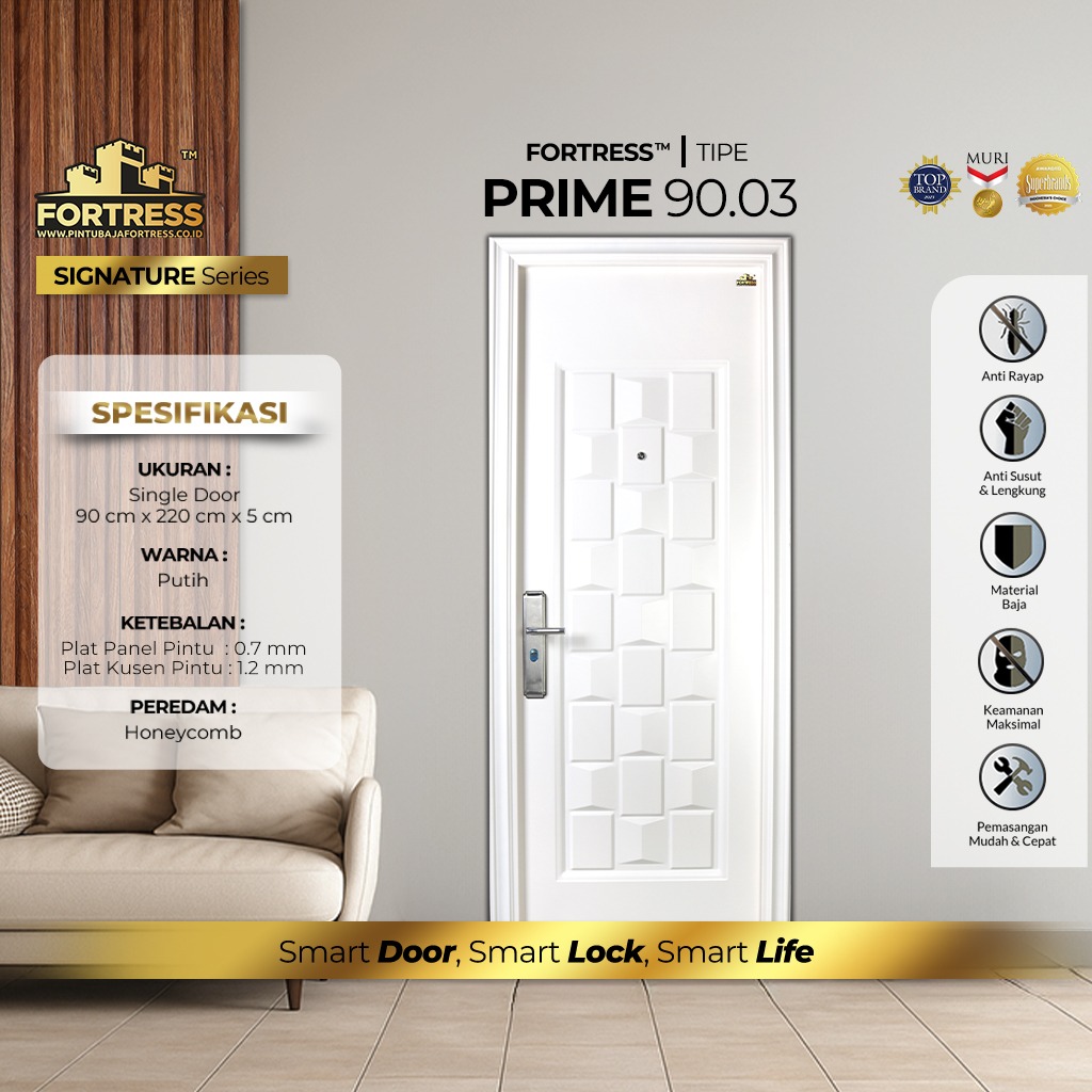 Pintu Baja Fortress Tipe Prime 90.03 Putih