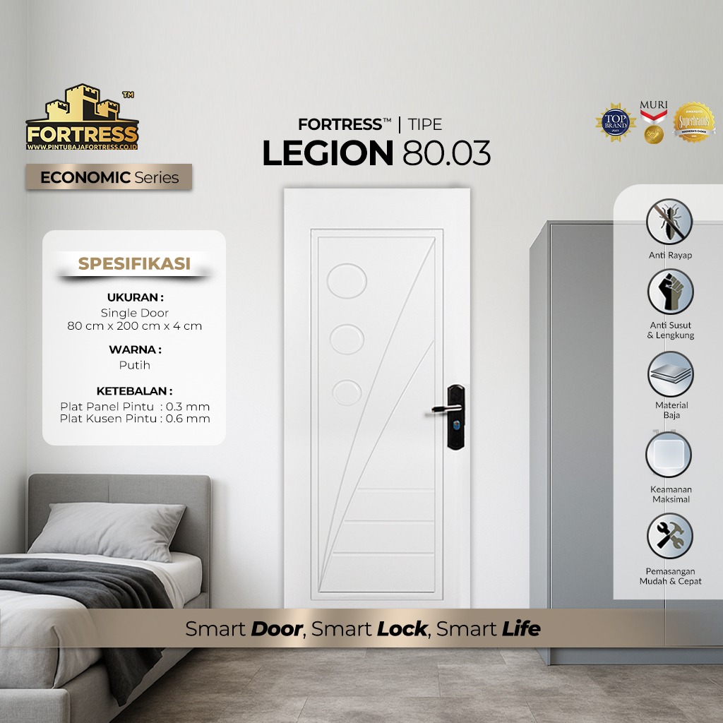 Pintu Baja Fortress Legion 80.03 Putih