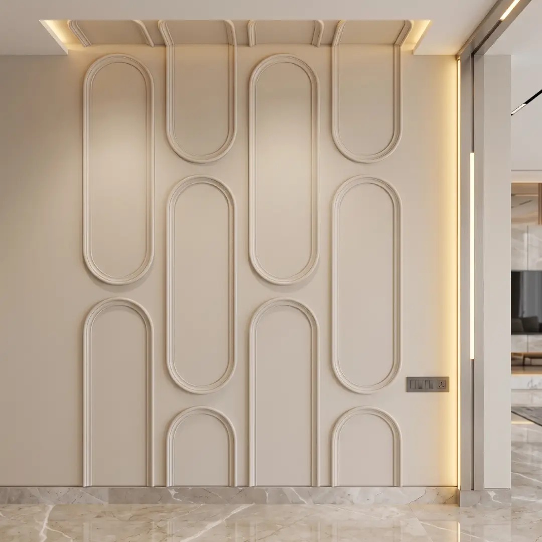 Wall Moulding Persegi Panjang Bulat Menembus Plafon