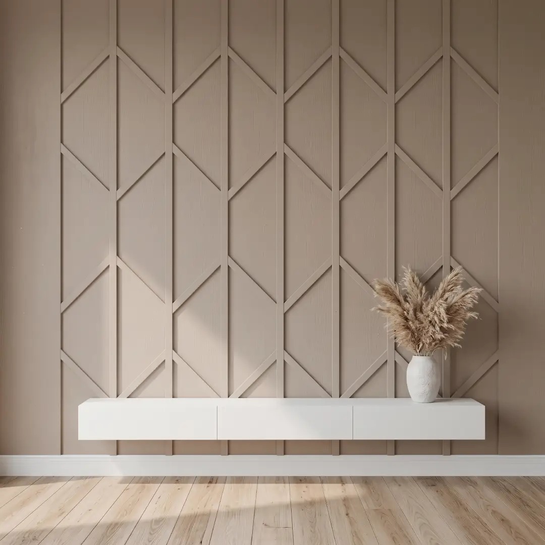 Wall Moulding Geometris Belah Ketupat Modern