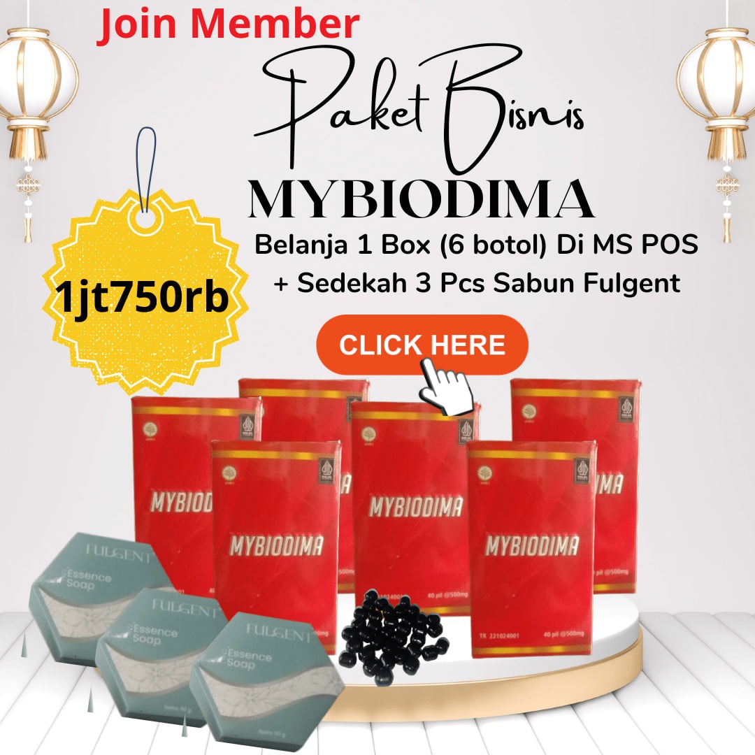 Rp1.750.000 Mendapatkan 6 Botol MYBIODIMA + Sedekah 3 Pcs Sabun Fulgent