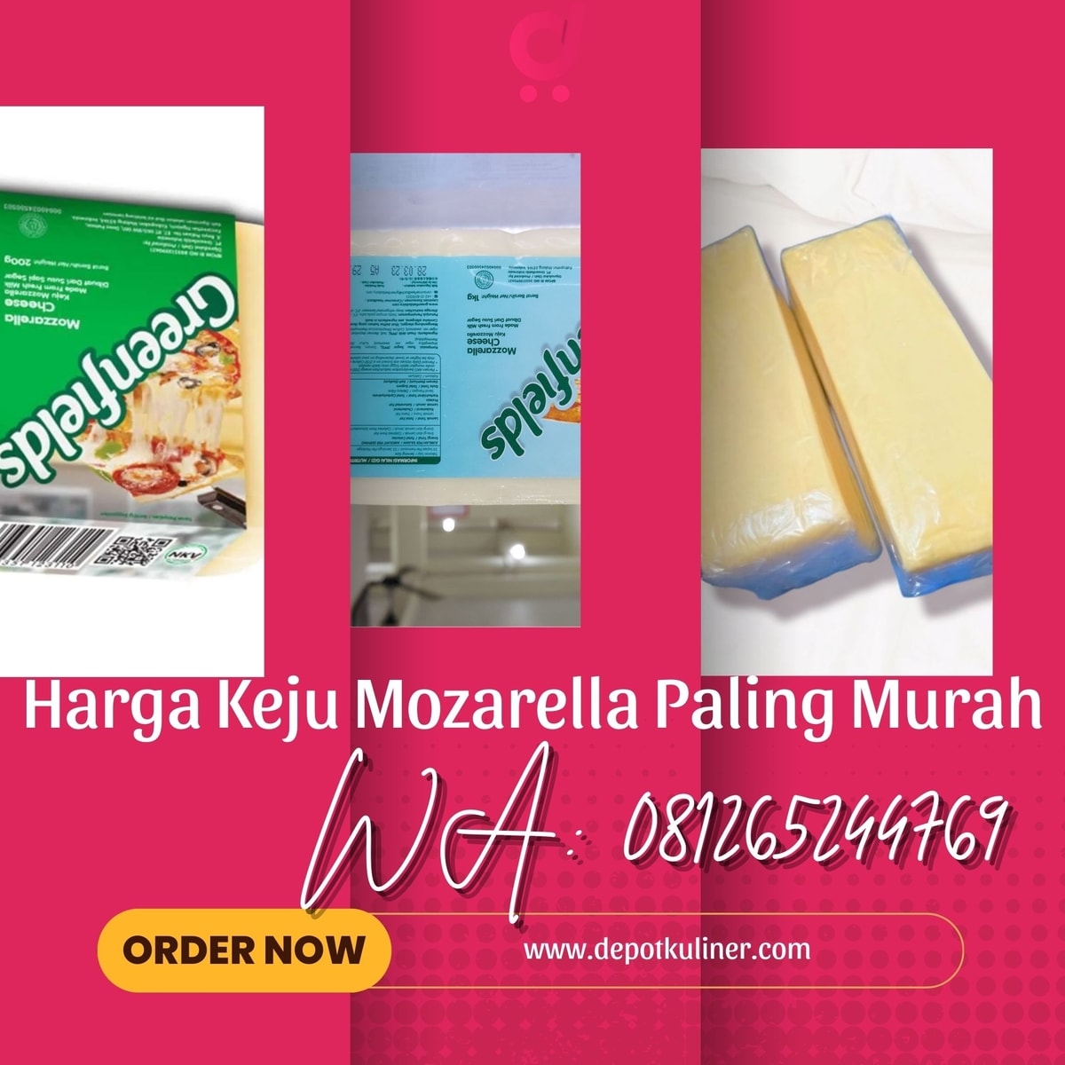 SUPPLIER MEDAN, Tlp 0812-6524-4769 Harga Keju Mozarella Paling Murah