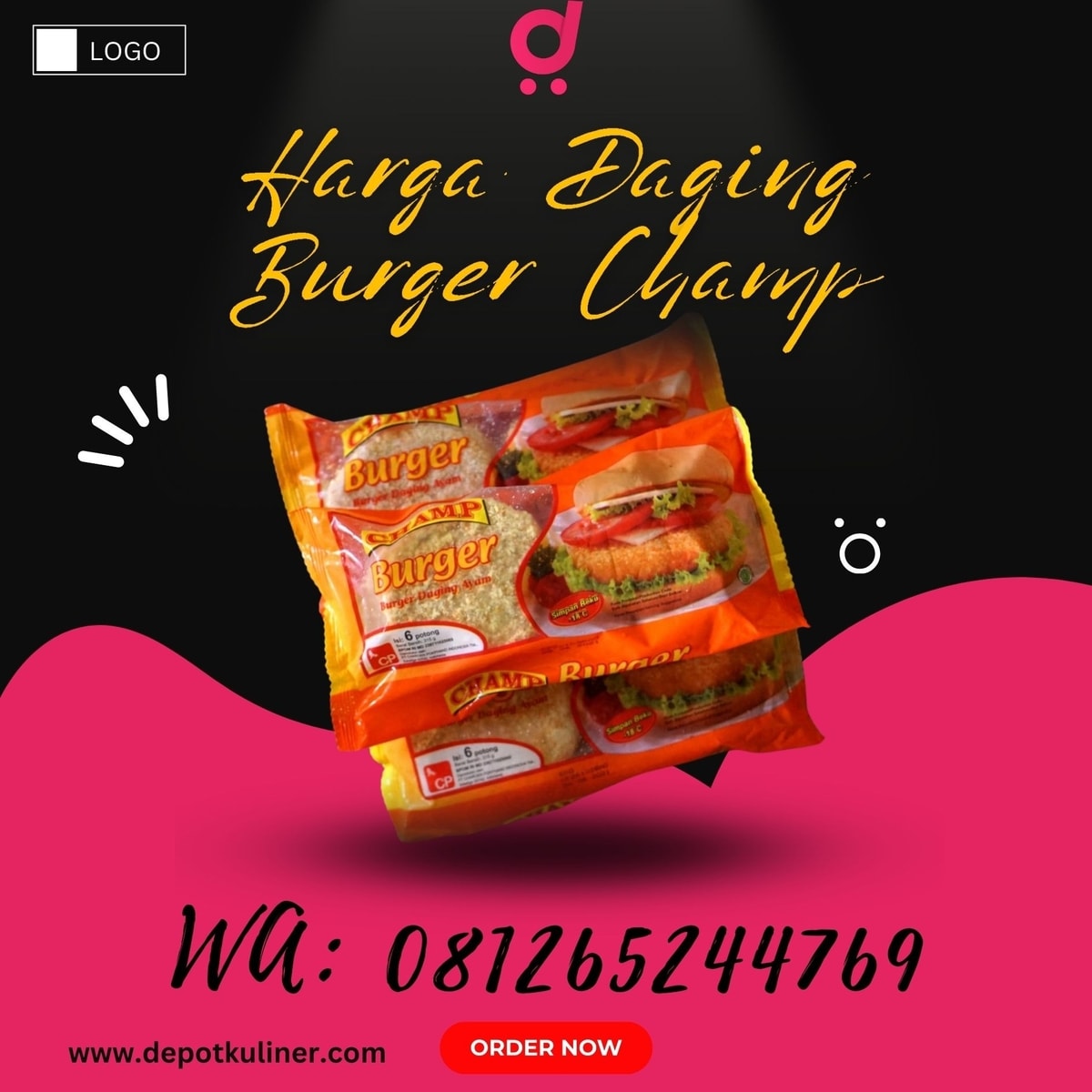 HARGA DISKON, (0812.6524.4769) Harga Daging Burger Champ