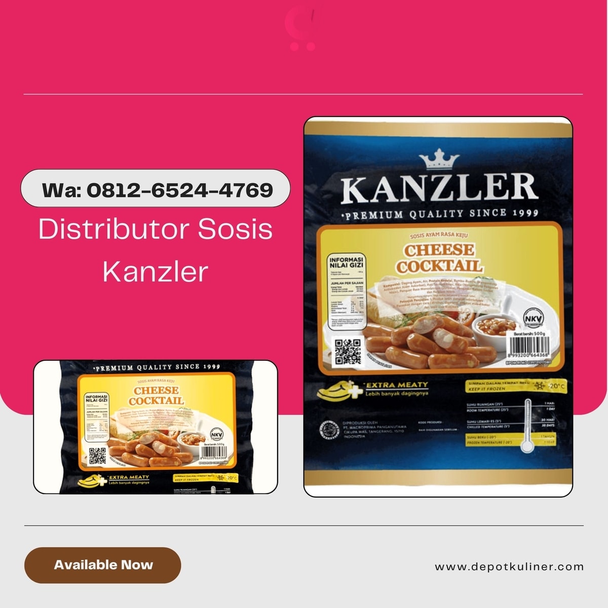 HARGA HEMAT, 0812-6524-4769 Distributor Sosis Kanzler