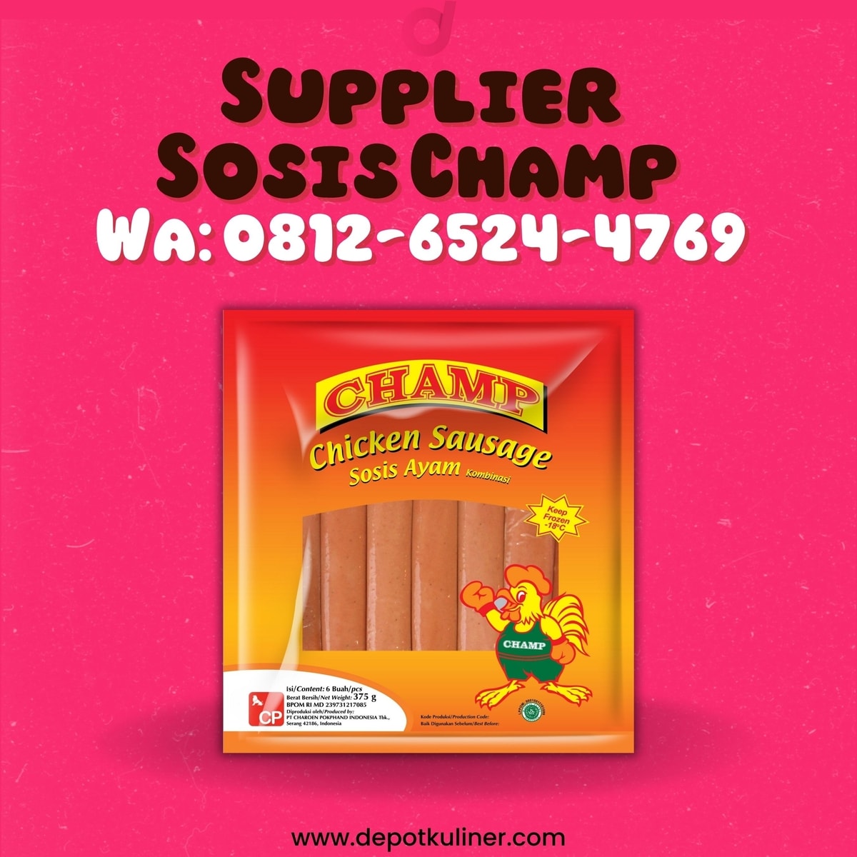 Supplier Sosis Champ TERLARIS, Hub: 0812-6524-4769