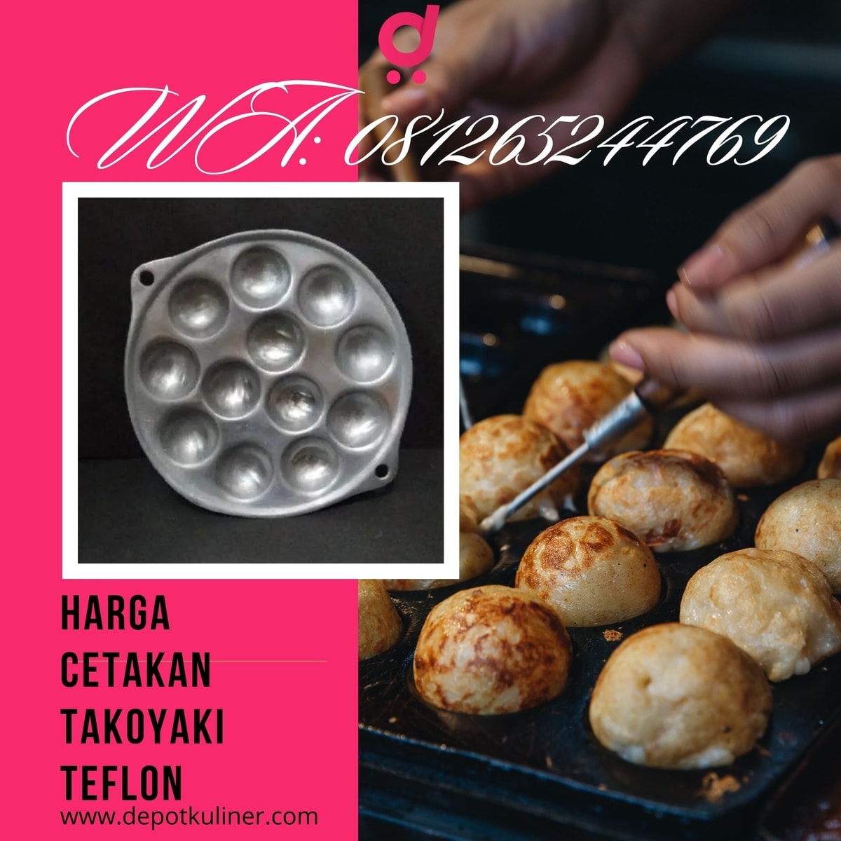 LAYANAN TERCEPAT, (0812.6524.4769) Harga Cetakan Takoyaki Teflon