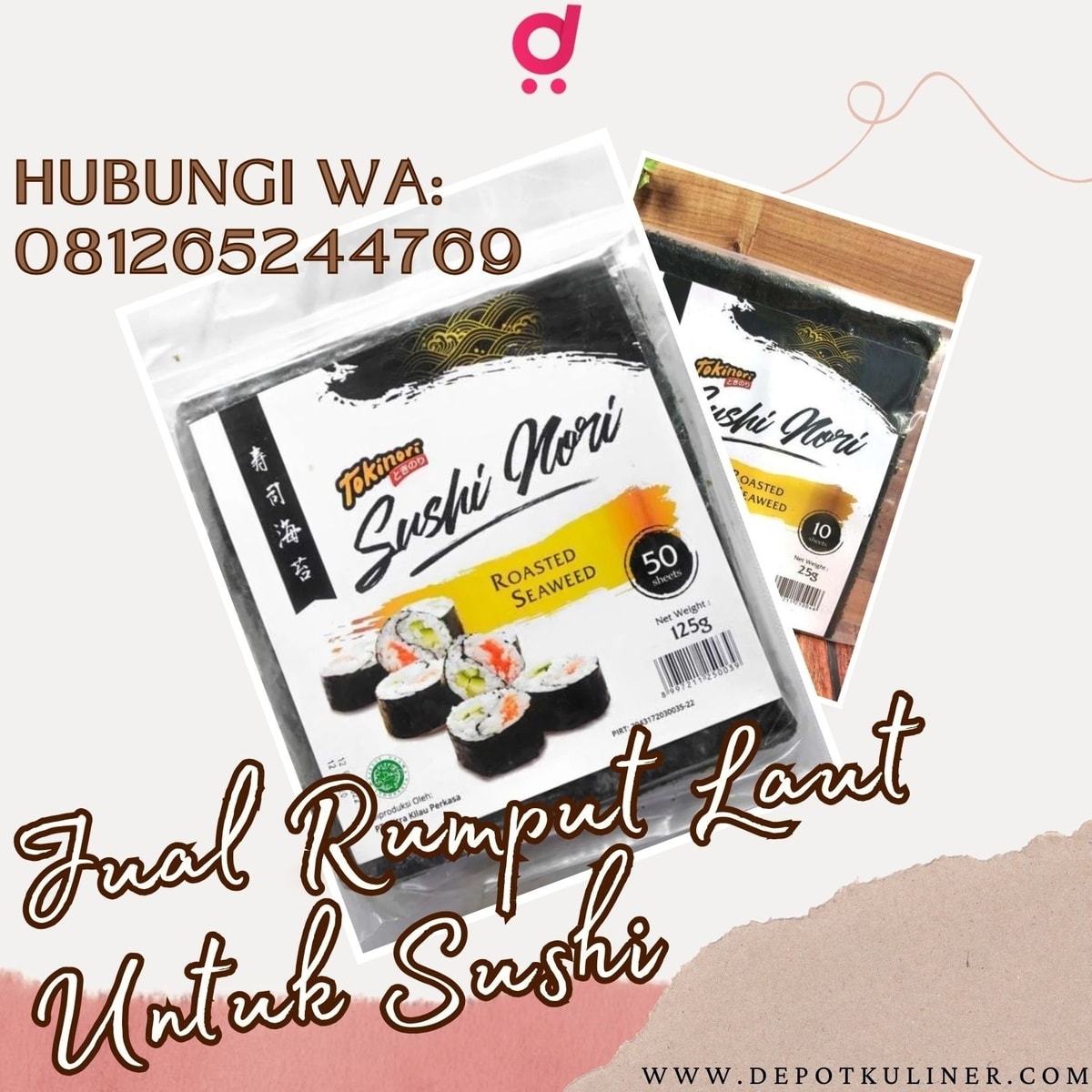 DISKON LANGSUNG, 0812-6524-4769 Jual Rumput Laut Untuk Sushi