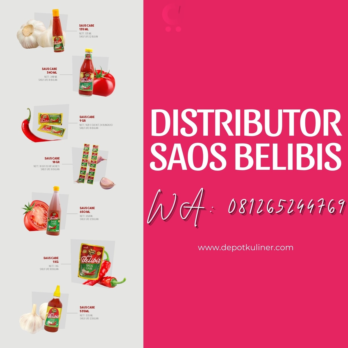 Distributor Saos Belibis HARGA DISTRIBUTOR, 081265244769