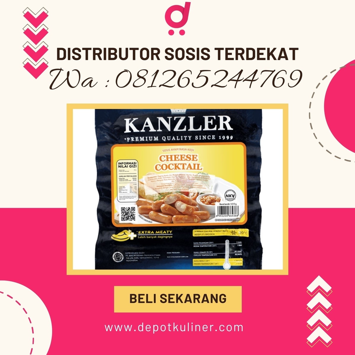 TERMURAH, (0812.6524.4769) Distributor Sosis Terdekat