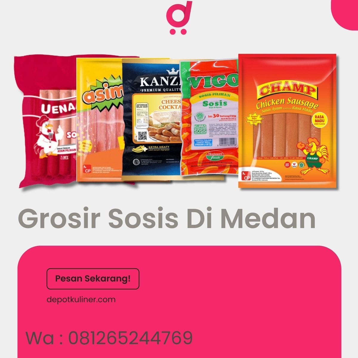 Grosir Sosis Di Medan HARGA DISTRIBUTOR, Hub: 0812-6524-4769