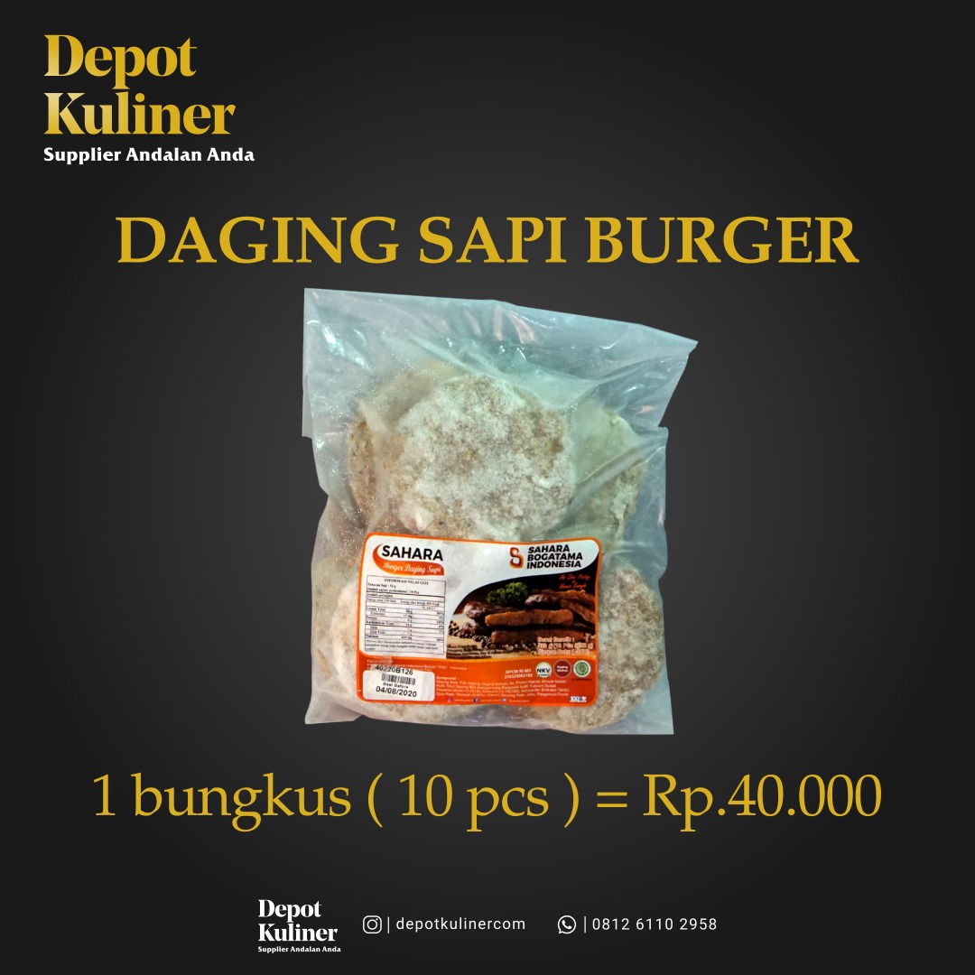 Supplier Daging Burger Sahara di Kota Medan