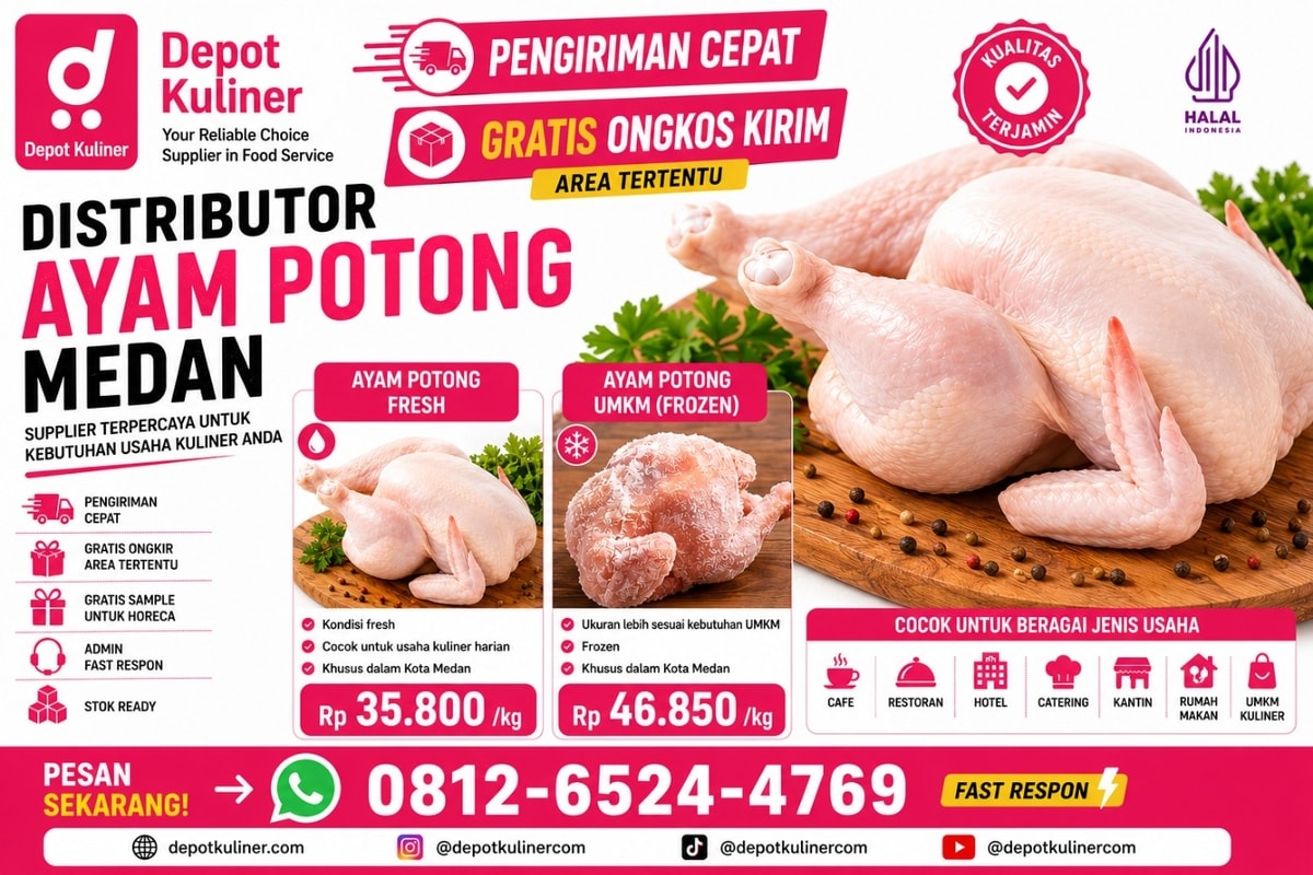 SIAP KIRIM HARI INI, WA: 0812-6524-4769 Distributor Ayam Potong Medan