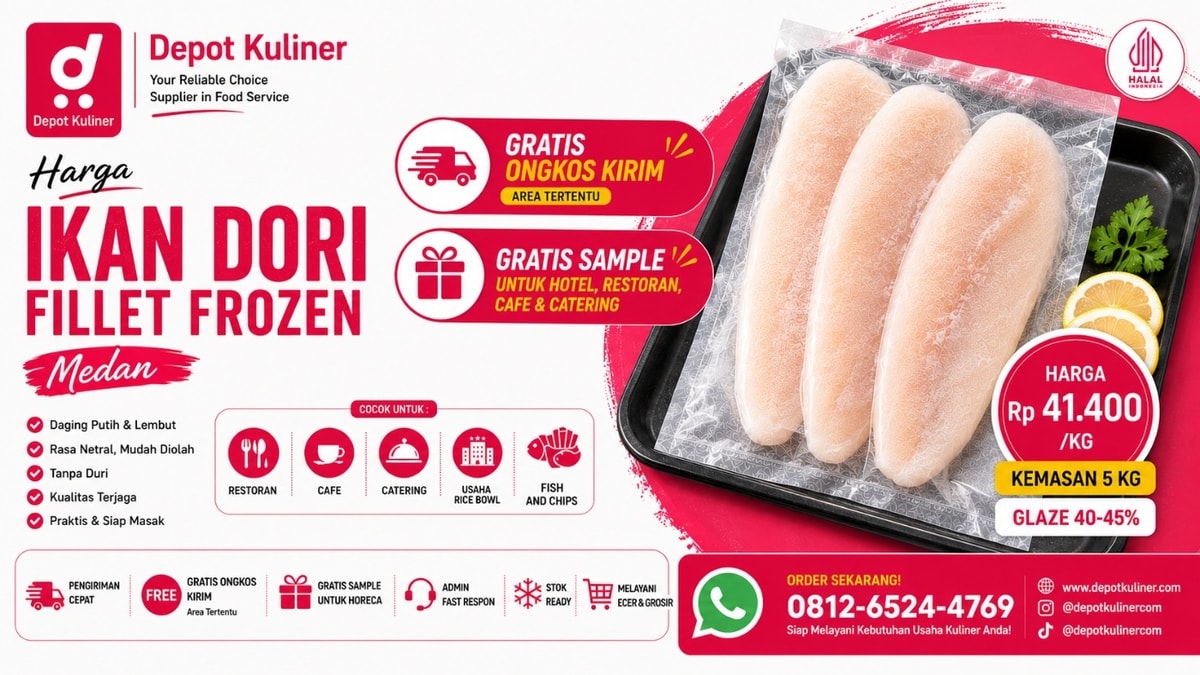 PENGIRIMAN CEPAT, WA: 0812-6524-4769 Harga Ikan Dori Fillet Medan