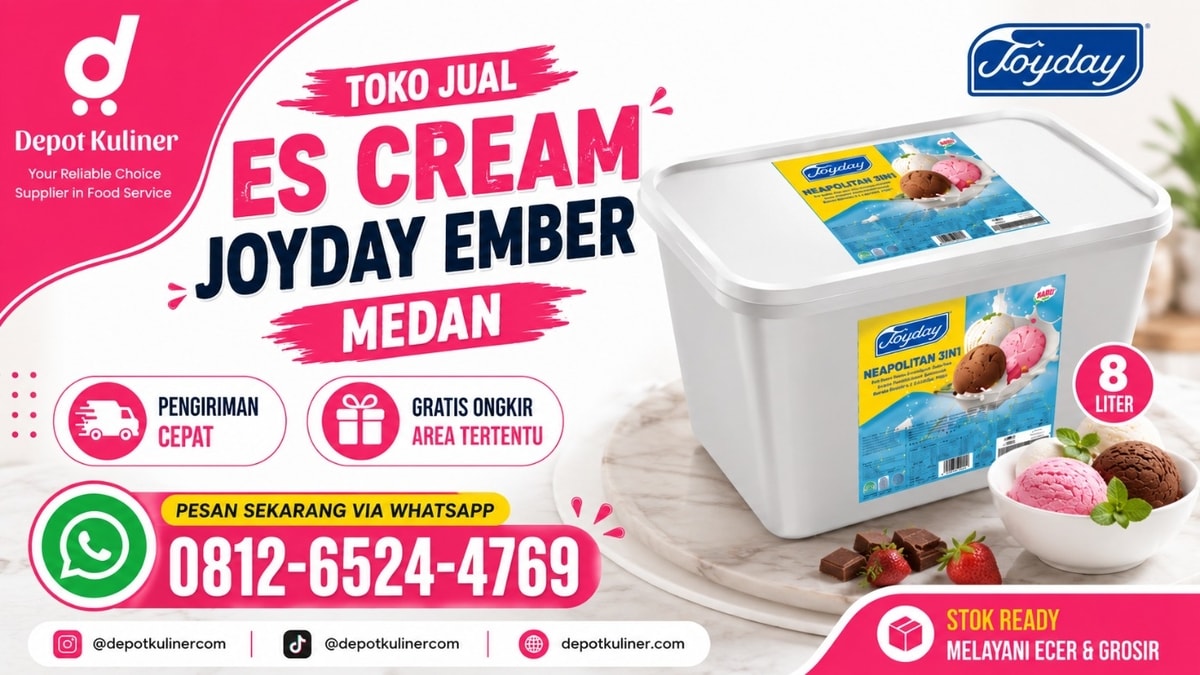 PRODUK TERLENGKAP, WA: 0812-6524-4769, Toko Jual Es Cream Joyday Ember Medan