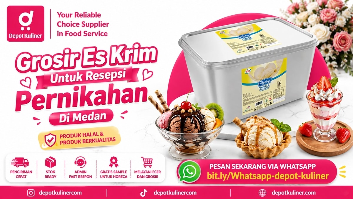 KUALITAS PREMIUM, WA: 0812-6524-4769, Grosir Es Krim Untuk Resepsi Pernikahan Di Medan