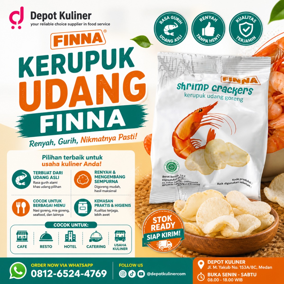 Supplier Kerupuk Udang Finna di Medan