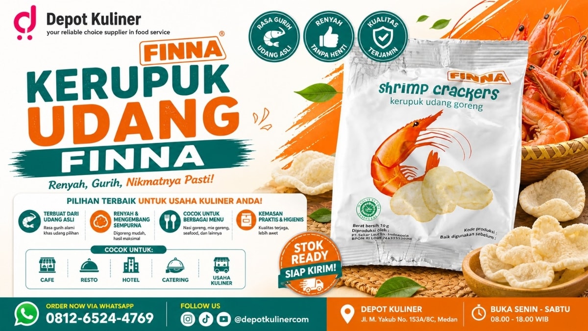 Supplier Kerupuk Udang Finna di Medan Terpercaya & Harga Terbaik