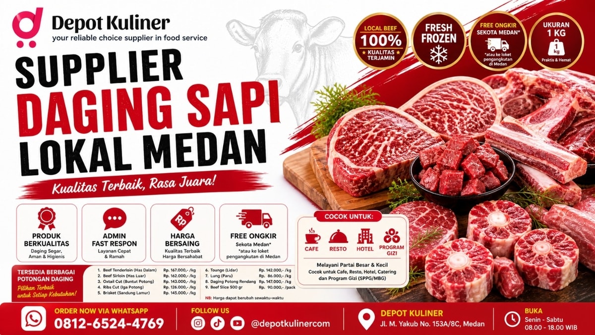 HARGA BERSAING, Supplier Daging Sapi Lokal di Medan