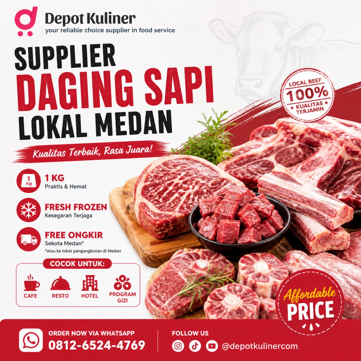 Supplier Daging Sapi Lokal di Medan