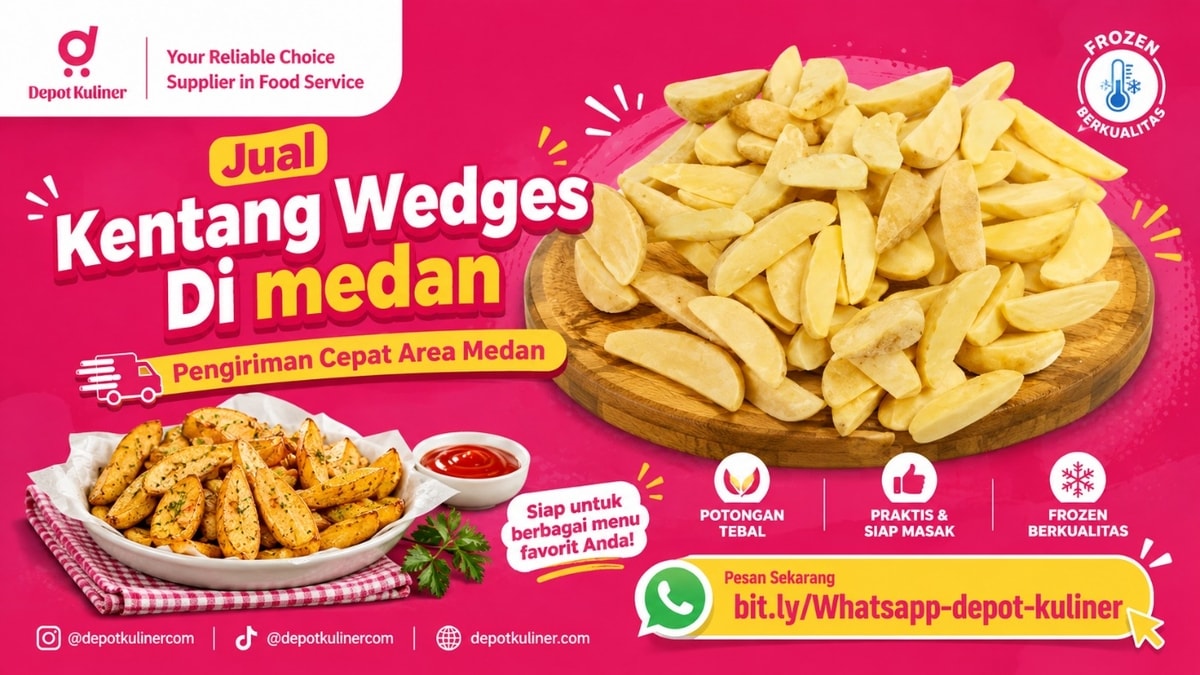 SIAP KIRIM HARI INI, WA: 0812-6524-4769, Jual Kentang Wedges Di medan