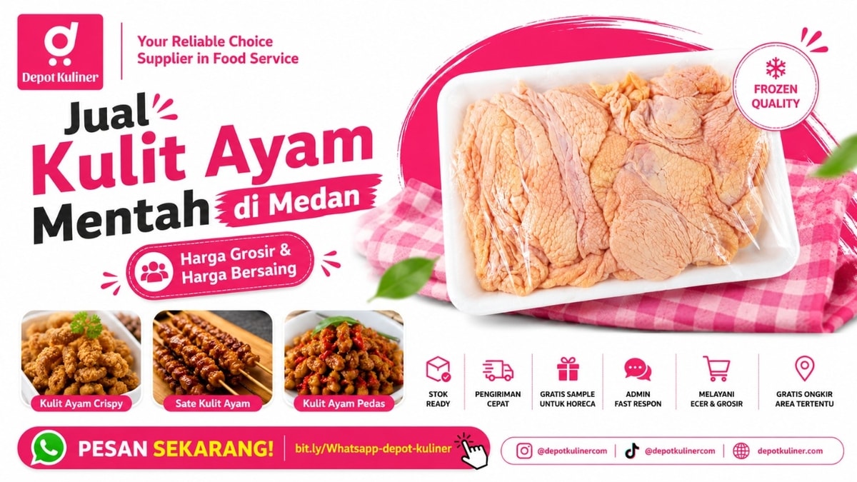 KUALITAS PREMIUM, WA: 0812-6524-4769, Jual Kulit Ayam Mentah di Medan