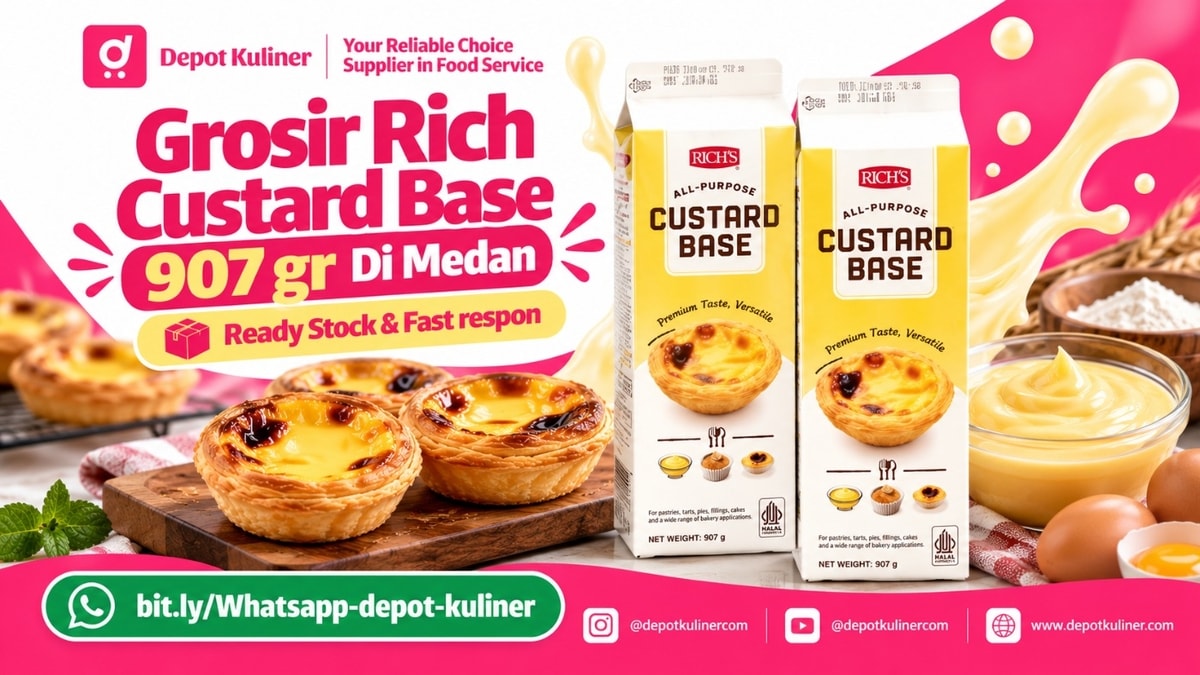 SUPPLIER TERPERCAYA, WA: 0812-6524-4769, Grosir Rich Custard Base 907 gr Di Medan
