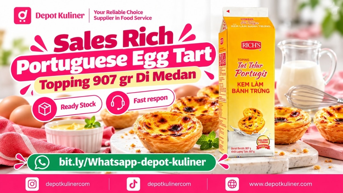 READY STOCK, WA: 0812-6524-4769, Sales Rich Portuguese Egg Tart Topping 907 gr Di Medan