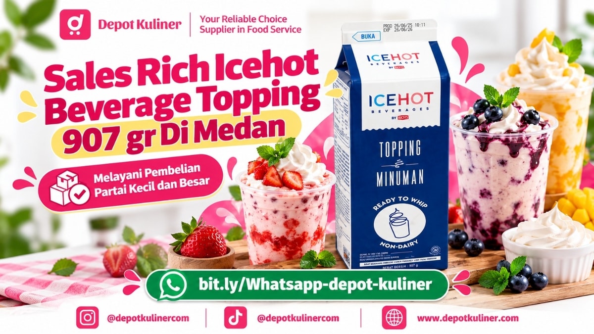 MELAYANI PAKET BESAR & KECIL, WA: 0812-6524-4769, Sales Rich Icehot Beverage Topping 907 gr Di Medan