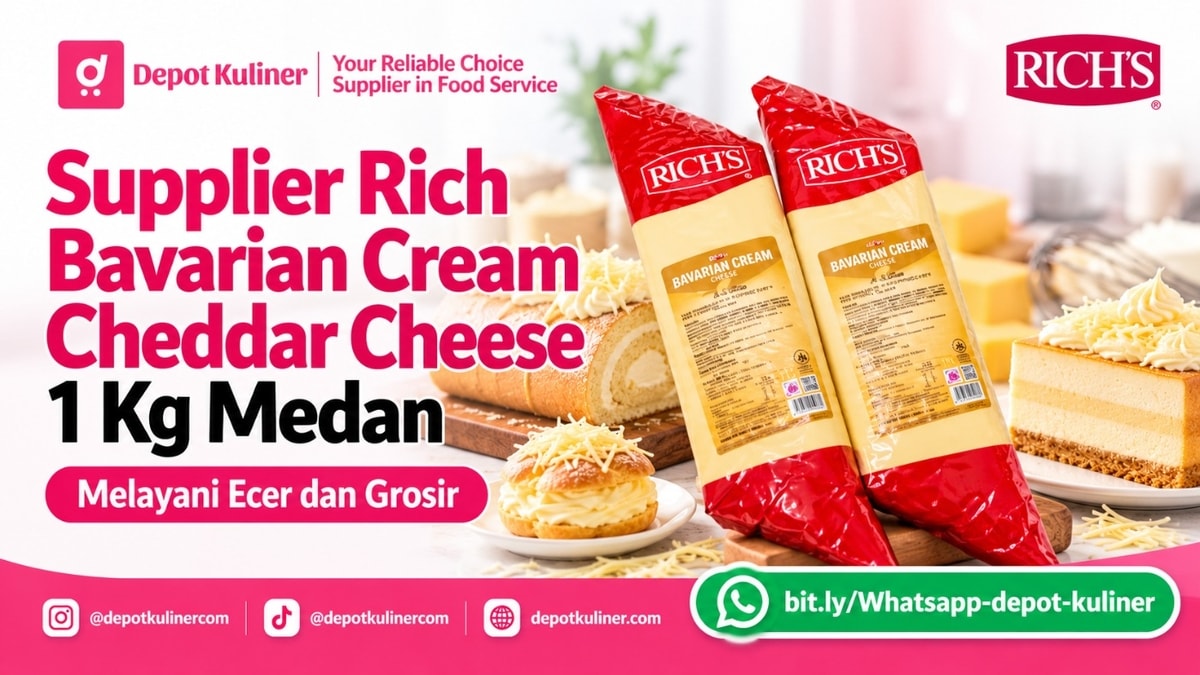 GRATIS SAMPLE HORECA, WA: 0812-6524-4769, Supplier Rich Bavarian Cream Cheddar Cheese 1 Kg Medan